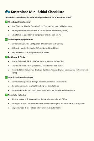 Mini-Schlaf-Checkliste