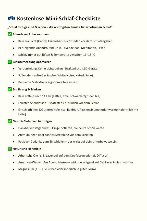 Mini-Schlaf-Checkliste